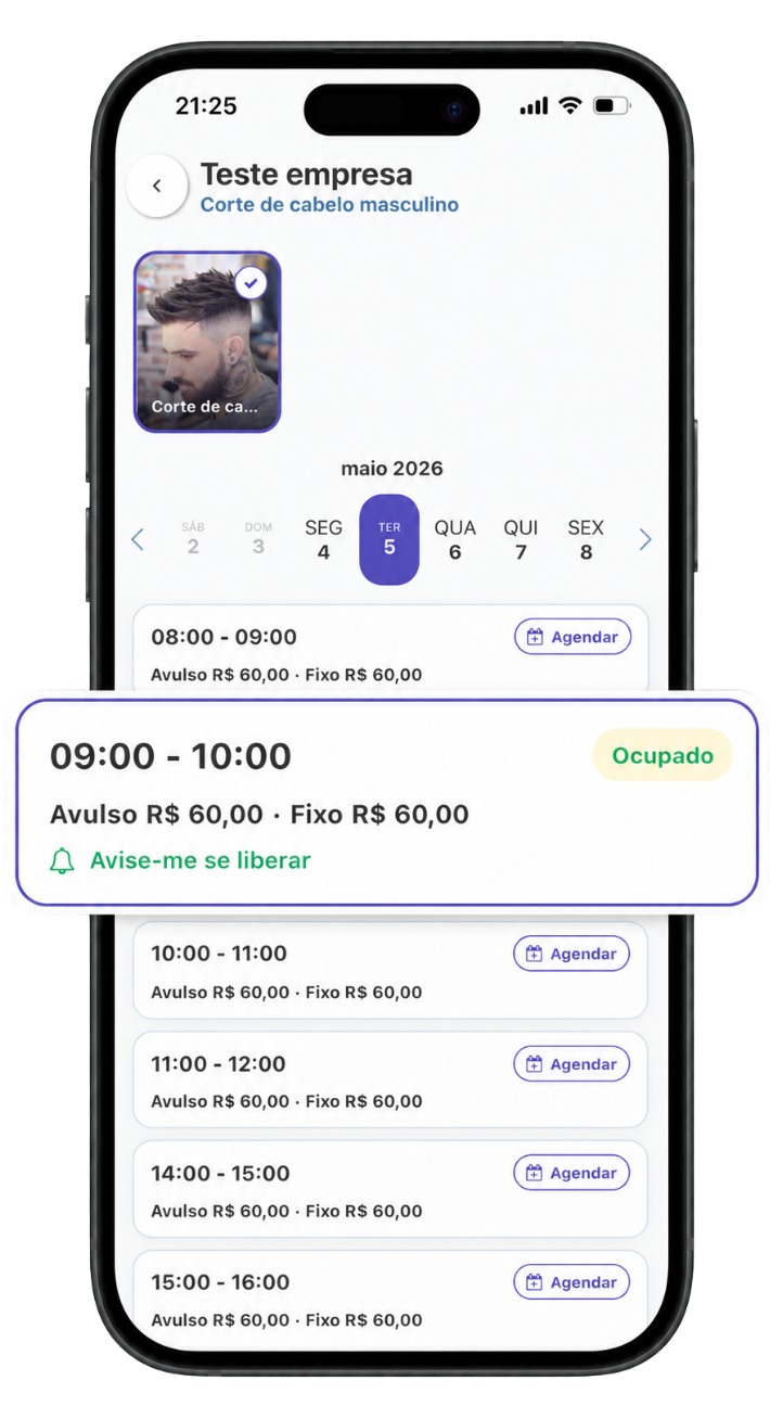 Tela de gestão automática de filas no Buzke